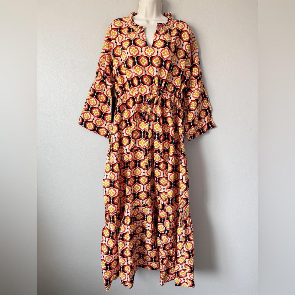 Tuckernuck Honeycomb Bloom Marisol Tie Waist Caftan